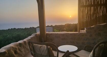 Villa with beautiful sunset