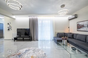City Apartment, 2 Bedrooms | Living area | 55-inch Smart TV with cable channels, TV - Acropolis Cozy Apartments (Athens)