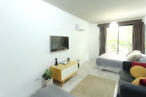 Estúdio urbano | 1 quarto, cortinas blackout, berço de viagem, Wi-Fi de cortesia