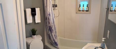 Ensemble douche/baignoire, sĂšche-cheveux, serviettes fournies, savon