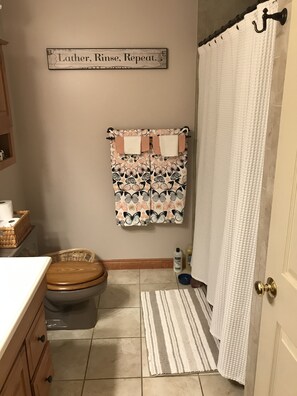 Combined shower/bathtub