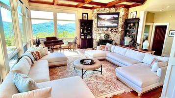 Smart TV, fireplace, video games, ping pong