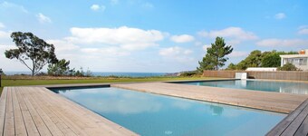 Apartamento "Luxury Boho Style Nazaré" con vistas al mar, piscina compartida y Wi-Fi