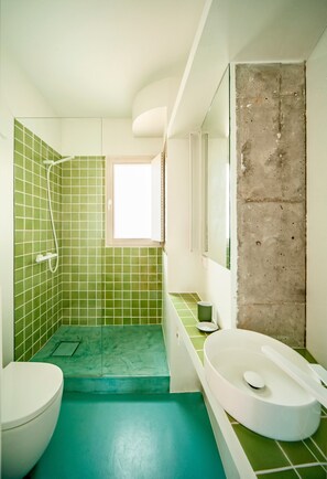 Ducha, secador de pelo, toallas