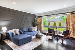 TV, fireplace, offices, computer monitors