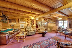 Televisión, chimenea, libros y estéreo