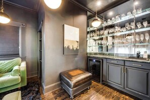 Interior - Step into Dallas historic architecture meets modern luxury minutes from Downtown. Soaring ceilings, crystal chandeliers, and a grand stone fireplace plus contemporary comforts and a huge private balcony. (Dallas)