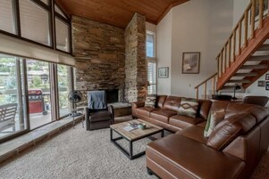 Powder Run 2 BR + LOFT A34 | Living area | 40-inch flat-screen TV with cable channels, fireplace