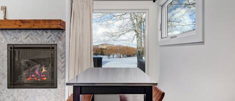 Studio | Living area | 40-inch flat-screen TV with cable channels