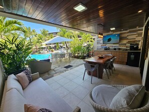 Apartment | Outdoor dining - Flat Luxo Térreo Nannai Residence (Ipojuca)