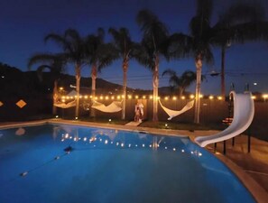 Outdoor pool, a heated pool