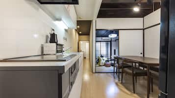 City House | Private kitchen | Full-size fridge, microwave, stovetop, electric kettle