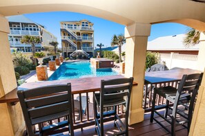 An infinity pool, a heated pool