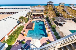 An infinity pool, a heated pool