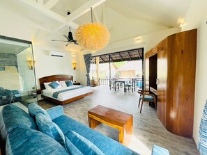 1 Bedroom Villa with Sea View | Living area - Absolute Beachfront Resort (Ko Pha-ngan)