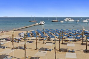 Private beach, beach bar