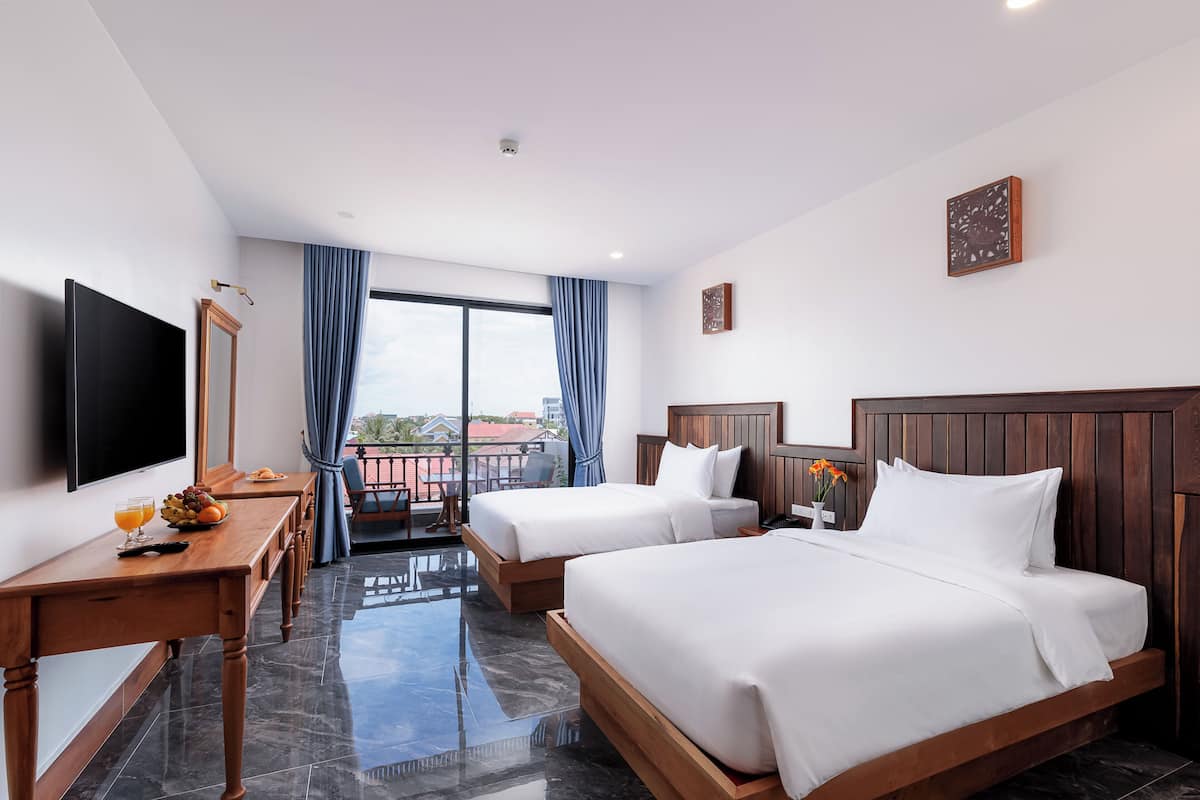 Chambre Deluxe avec lits jumeaux, balcon