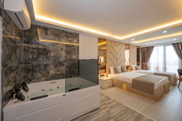 Hypo-allergenic bedding, desk, soundproofing, rollaway beds