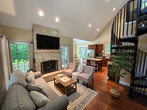 Private Home w/ Fireplace & Golf Cart on Wooded Lot Near Lake Michigan Beaches 