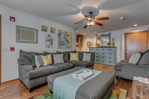 TV, fireplace, DVD player