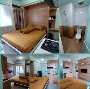 Standard Studio | Premium bedding, down comforters, free WiFi, bed sheets - Green Pramuka By AHF Pro (Jakarta)