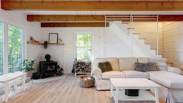 Smart TV, chimenea, videojuegos y reproductor de DVD