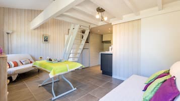 Télévision, lecteur de DVD, table de tennis de table