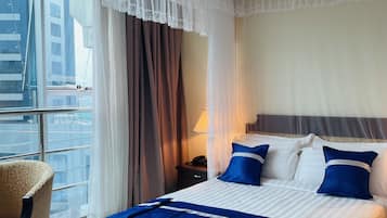 Executive Room with City View | Premium bedding, desk, laptop workspace, soundproofing