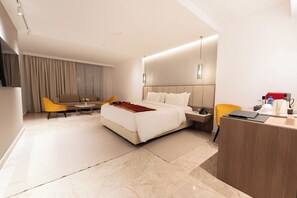 Premium bedding, memory-foam beds, minibar, desk