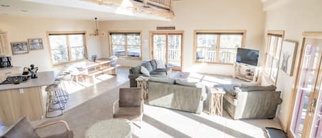 Fireplace, video games, table football, ping pong