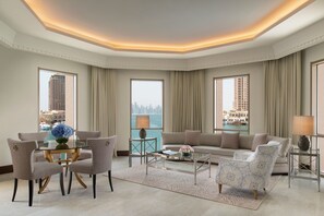 Panoramic Suite, 2 Bedrooms, Sea View (Balcony) | Living room | 55-inch LED TV with digital channels, iPod dock