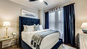 2 bedrooms, desk, iron/ironing board, travel crib