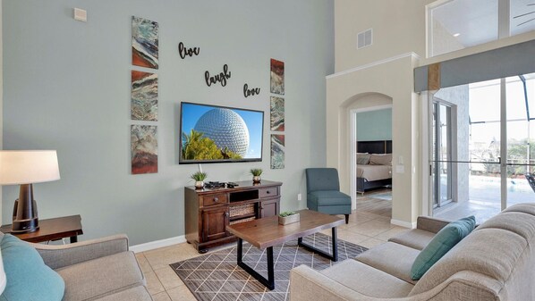 TV, video games, DVD player, ping pong