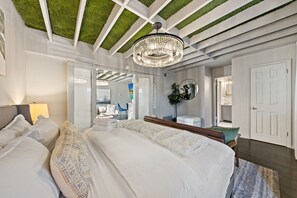 1 bedroom, desk, iron/ironing board, travel crib