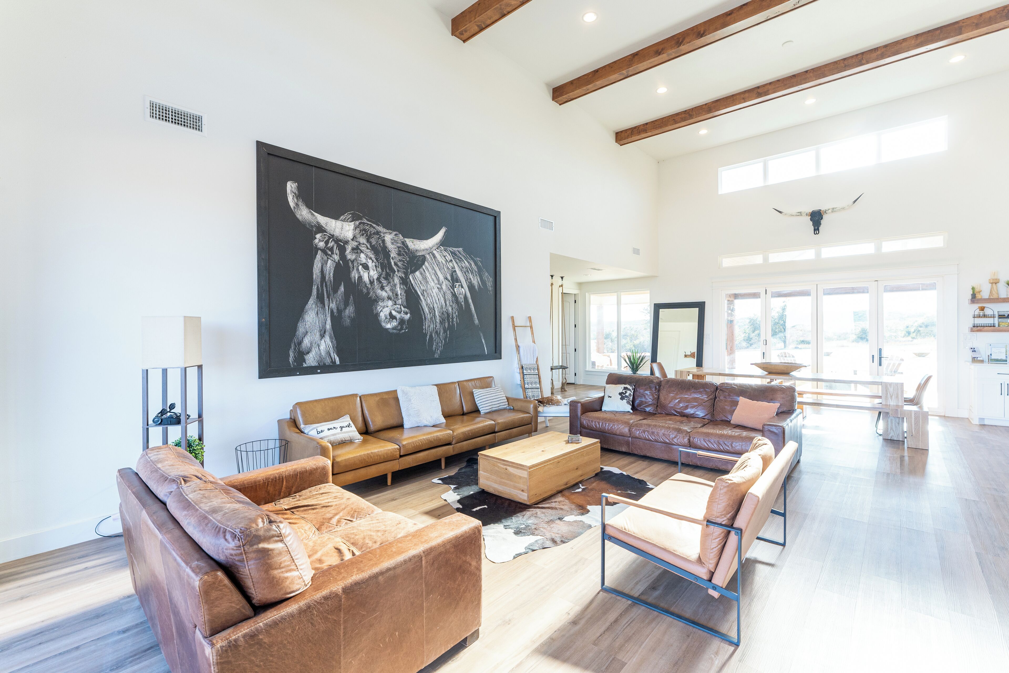 TV connectée, cheminée, livres