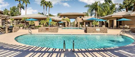 Outdoor pool, a heated pool
