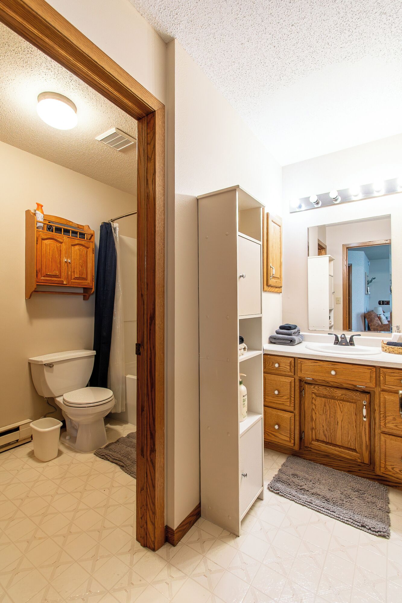 Bathtub, hair dryer, towels, soap