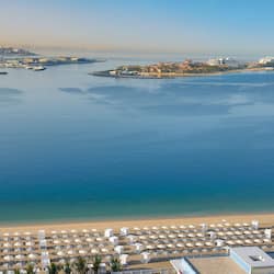 Private beach, white sand, free beach cabanas, sun-loungers