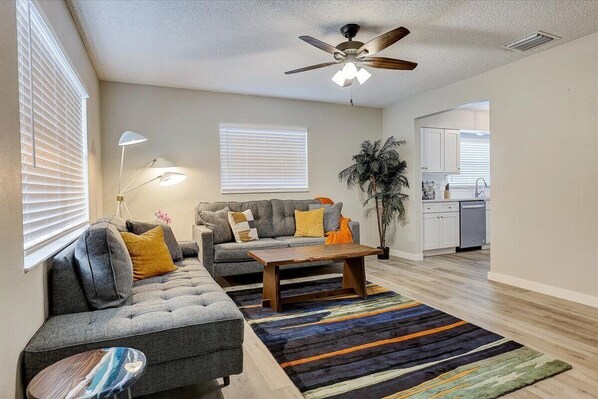 Smart TV, fireplace, Netflix, streaming services