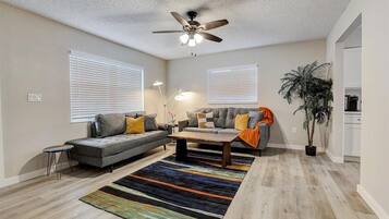 Smart TV, fireplace, Netflix, streaming services