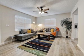 Smart TV, fireplace, Netflix, streaming services