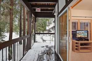 Condo, 1 grand lit et 1 canapé-lit, foyer, vue sur la montagne | Terrain de l’hébergement