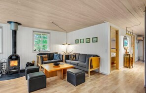 Televisión y chimenea 