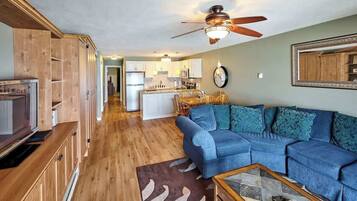 TV, fireplace, offices