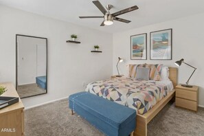 Desk, iron/ironing board, travel cot, free WiFi