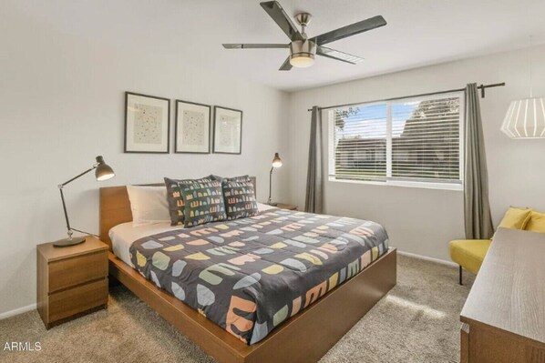 Desk, iron/ironing board, travel cot, free WiFi