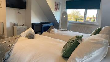 5 bedrooms, iron/ironing board, travel cot, WiFi