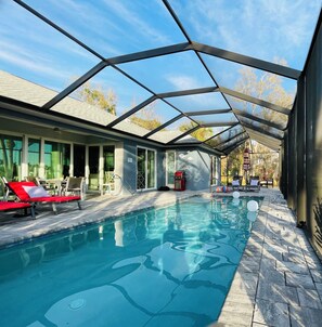 Piscine extérieure, piscine chauffée