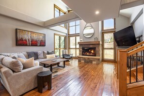 Smart TV, fireplace, video games, offices