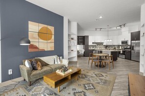 Apartment, 1 Bedroom | Living area | 42-inch TV with digital channels